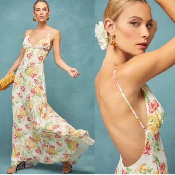 NWT Reformation Modena Maxi Dress in Winona Floral Print Size 12 - Picture 1 of 8